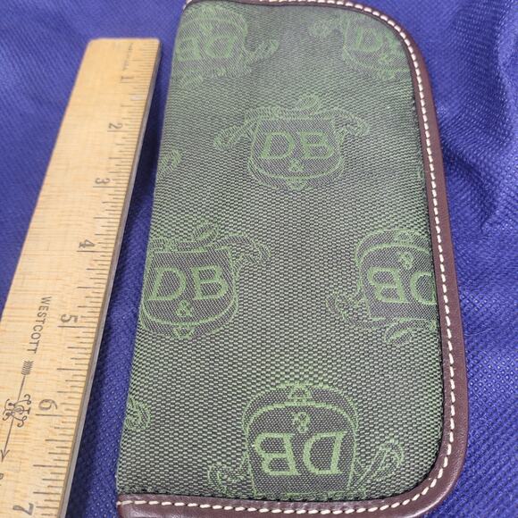 Dooney & Bourke Green Brown Signature Eyeglass Sunglasses Case Pouch VTG NEW! - Picture 1 of 4